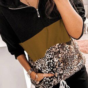 Leopard Colorblock Combo Hoodie